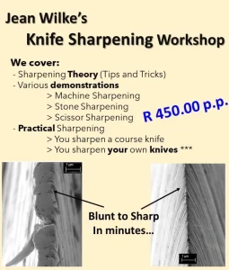 ..1/2 day Knife Sharpening Workshop (Sunday 26 May 2024)